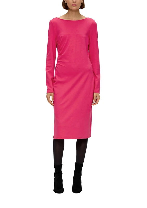 s.Oliver BLACK LABEL Viscose Mix Jersey Dress, Pink, 20