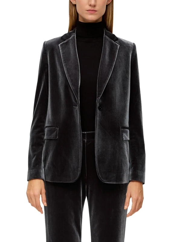 s.Oliver BLACK LABEL Women's 2137249 Velvet Blazer, 9897, 12