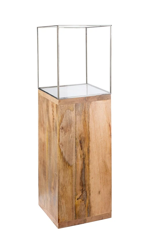 GILDE Decorative Lantern XXL 91 cm with Glass Mango Wood Height 91 cm Large Candlestick for Pillar Candles