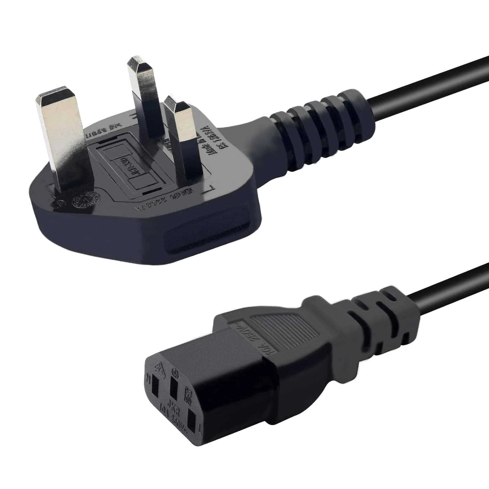10A 250V Power Cable - 1m C13 Kettle Plug Cord for PS3, PC, Monitor, Computer, LG TV - 3 Prong UK AC Plug
