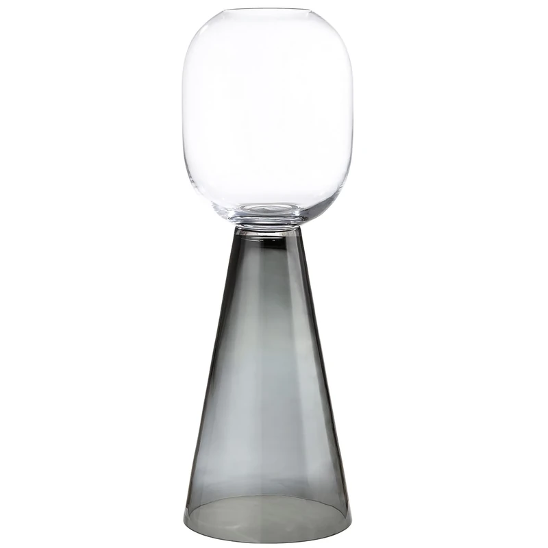 GILDE Floor vase Luxo made of glass, height 80 cm x diameter 27 cm, clear/black, suitable for pampas grass