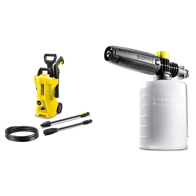 Bundle of Kärcher K 2 Power Control high-pressure washer: Intelligent app support - the practical solution for everyday dirt + Kärcher FJ6 Foam Nozzle - Pressure Washer Accessory
