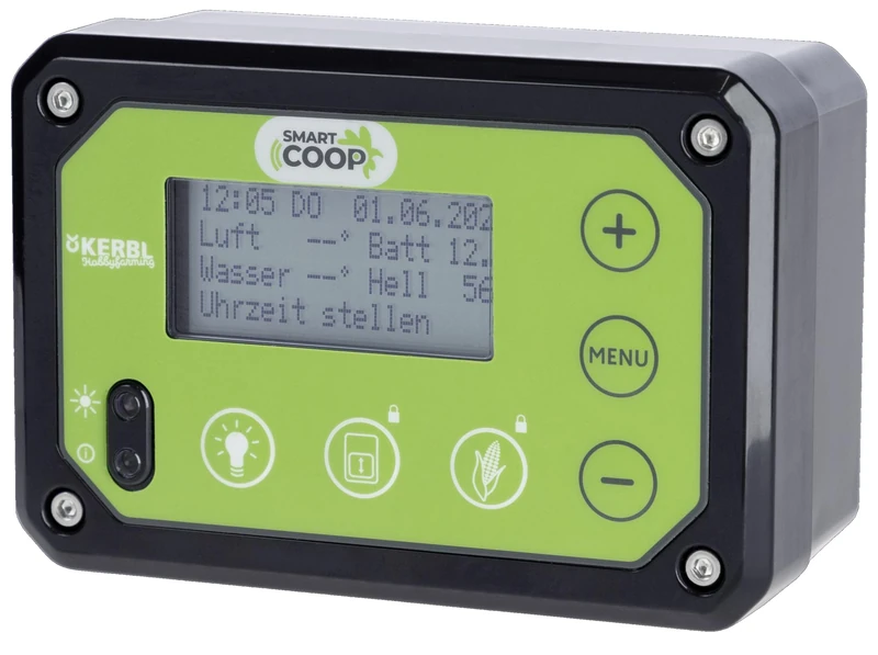 Brama West KERBL SmartCoop Poultry Feeder with Protective Flap - Chicken Feeder - with Separation for Mealy or Coarse Feed