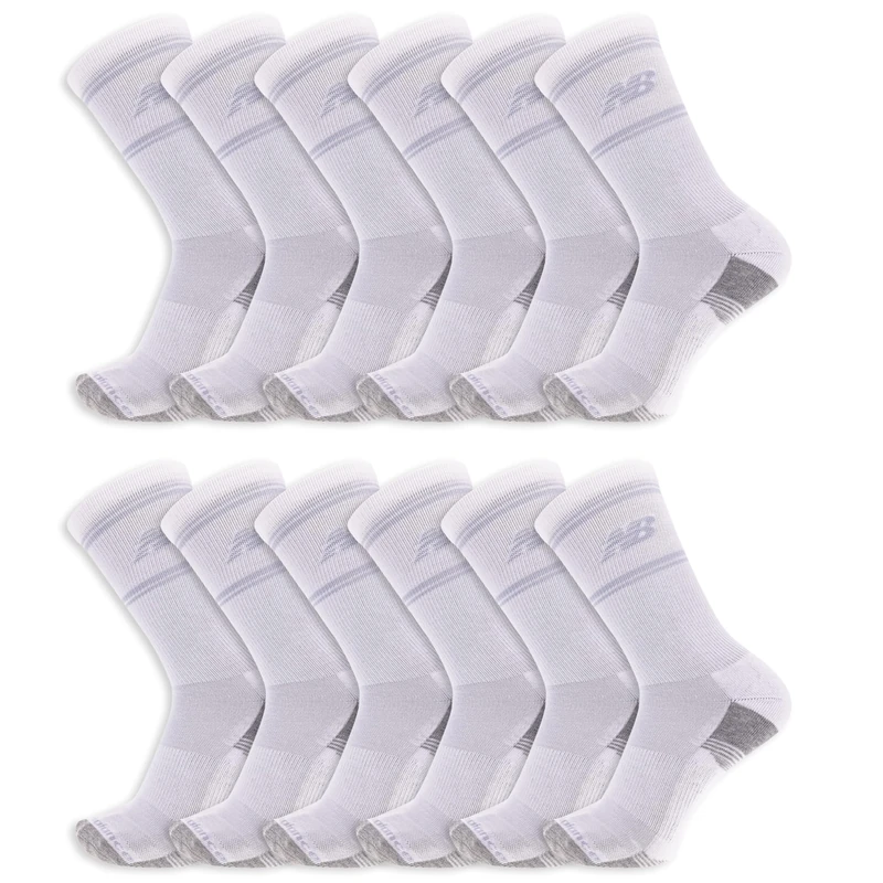 New Balance Men Performance Cushioned Cre, White Logo, Large - Image 1