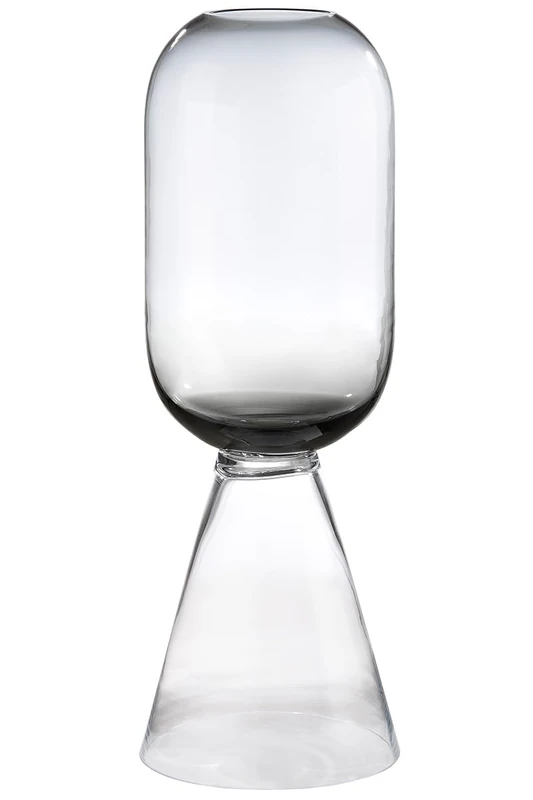 GILDE Floor vase Luxo made of glass, height 80 cm x diameter 27 cm, black, for pampas grass