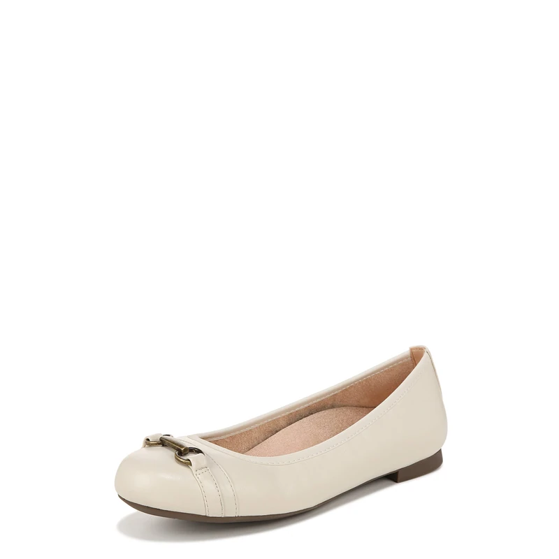 Vionic Women's Ballet Flats - Delanie, White Leather, UK 5.5, Medium Fit