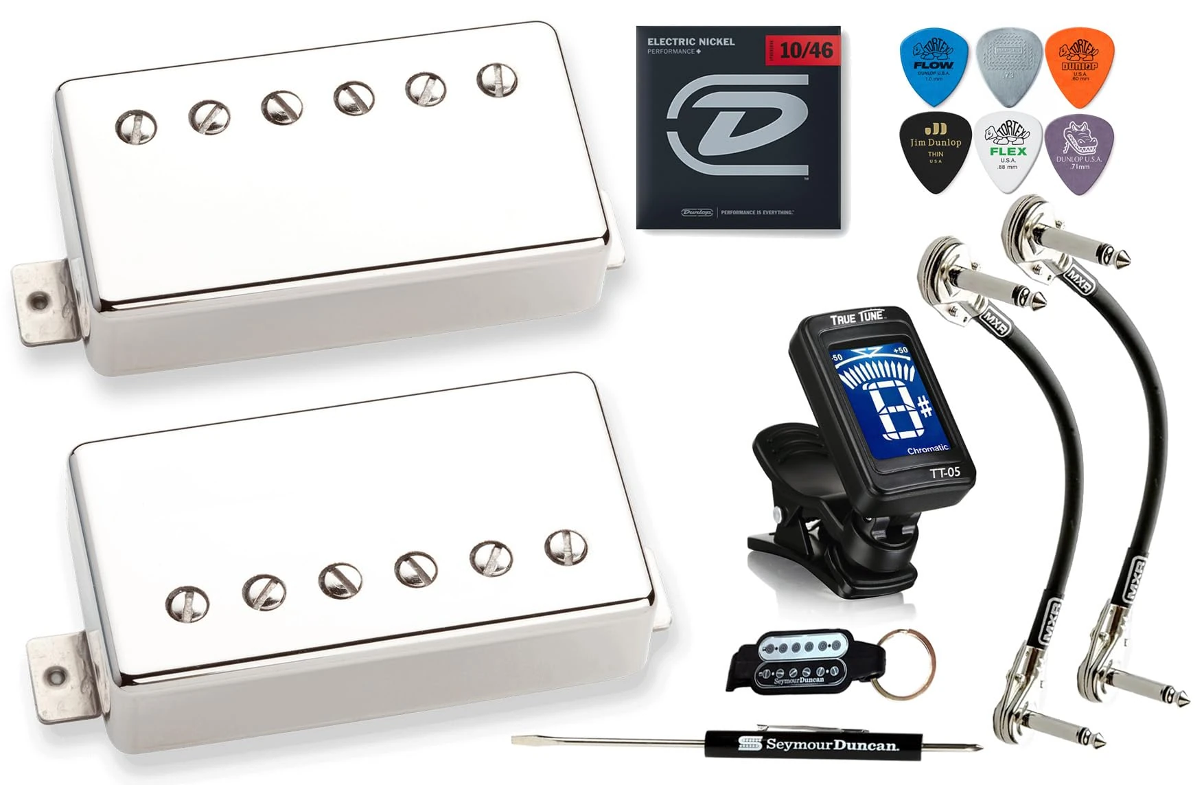 Seymour Duncan Hot Rodded Humbucker Set Matched SH-2n Jazz SH-4 JB Guitar Pickup Tonebird Bundle Perfect for Blues, Rock, Country, and Metal (Nickel Cover)