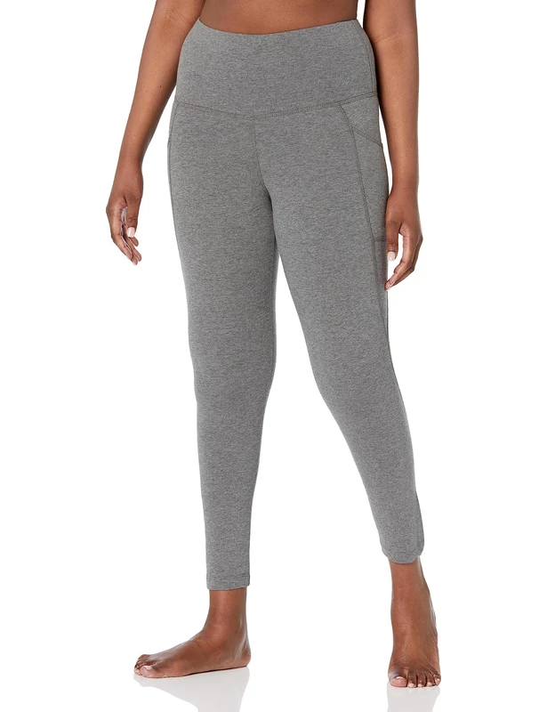 Jockey Women's Cotton Stretch Basic 7/8 Legging with Side Pocket, Charcoal, XL