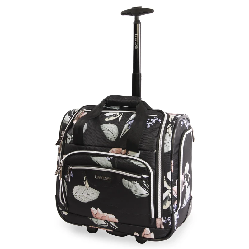 Bebe Women's Valentina-Wheeled Under The Seat Carry-on Bag, Floral Black, One Size, Valentina - Wheeled Under The Seat Carry-on Bag