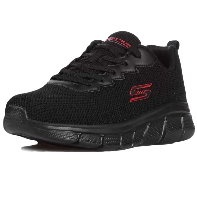 Skechers Men's Bobs B Flex Chill Edge Sneaker, Black Knit, 8 UK