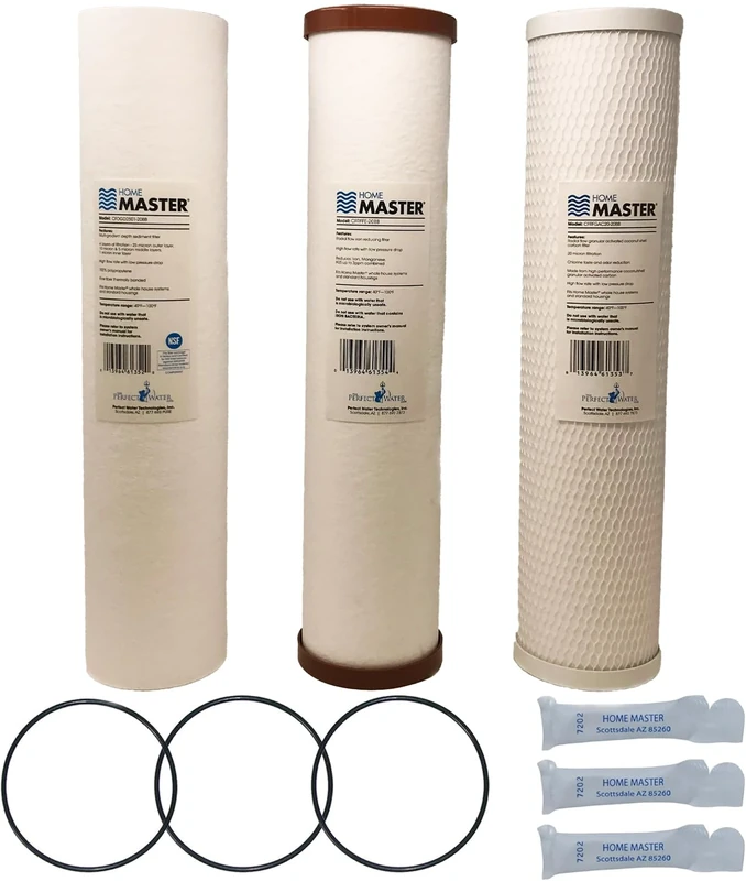 Home Master Whole House Sediment, Iron & Carbon, 3 orings & Grease, Replacement Filter Set CsetBB3SmgFeC 20x4.5