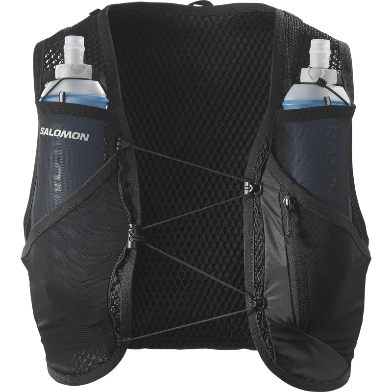 Salomon Active Skin 8 Unisex Running Hydration Vest Hiking Trail With Flasks Included, Easy Hydration, 8L Precision Fit, and Optimized Storage