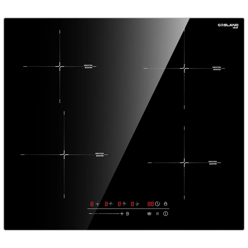 GASLAND Chef IH60BF-DE 60 cm Integrated Induction Hob 4 Zones, 7200 W Induction Cooker with Sensor-Touch, Boost Function, Keep Warm Function, Stop & Go Function