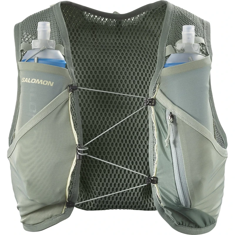 Salomon Active Skin 4 Unisex Running Hydration Vest Hiking Trail With Flasks Included, Precision Fit, 4L, and Optimized Storage
