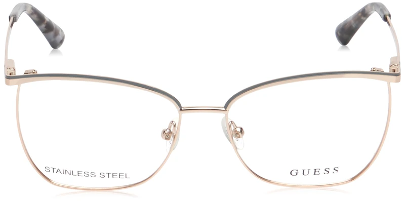Guess Glasses for Women, Shiny Rose Gold, 53/15/140