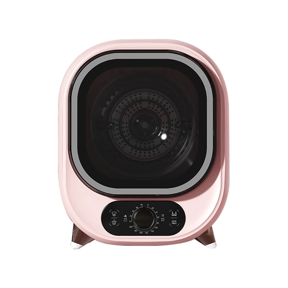 SPLAWN Mini Electric Portable Clothes Dryer, 6.5kg Capacity, Front Load, Stainless Steel Tub, Pink