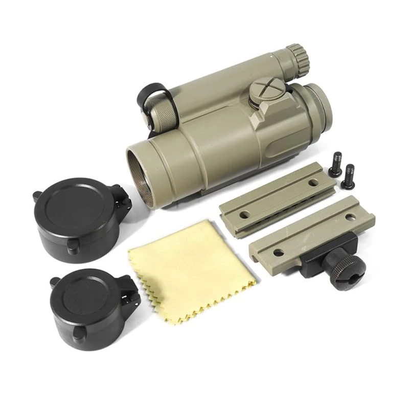 Tactical M4 2MOA Red Dot Reflex Sight，Optical Holographic Sight，with Rubber Bikini Lens Cover (TAN Red Dot)