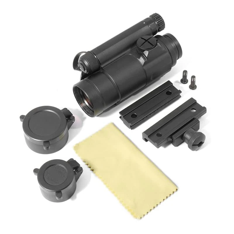 Tactical M4 2MOA Red Dot Reflex Sight，Optical Holographic Sight，with Rubber Bikini Lens Cover (Black Red&Green Dot)