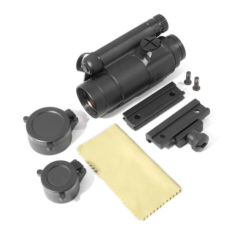 Tactical M4 2MOA Red Dot Reflex Sight，Optical Holographic Sight，with Rubber Bikini Lens Cover (Black Red Dot)