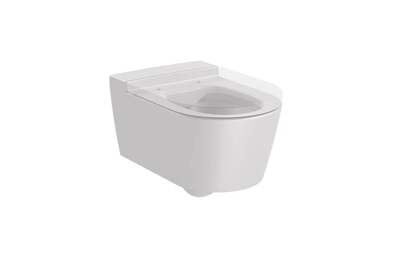 Roca, INSPIRA,Round - Rimless Suspended Mug with Horizontal Outlet, Pearl Colour, 370 mm x 560 mm x 440 mm, A346527630