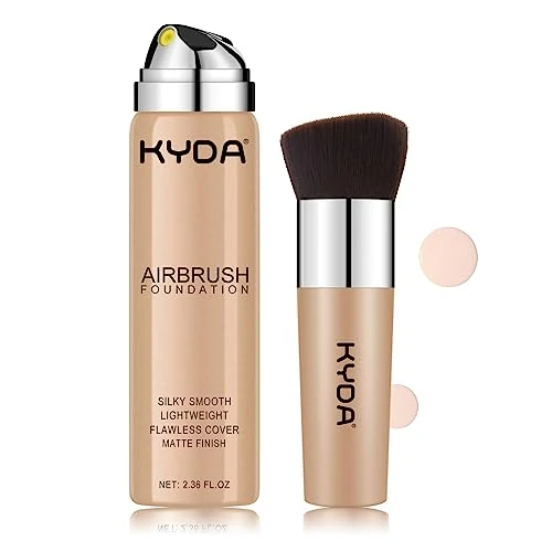 KYDA AirBrush Foundation Spray, Silky Makeup, High Coverage Creamy Finish, Lasting Breathable, Moisturizing - #112 Natural Ivory