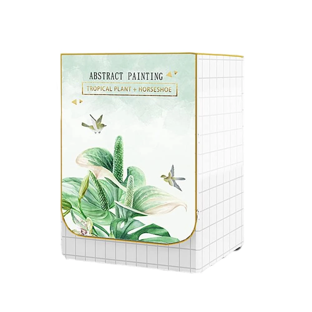 FANSU Washing Machine Cover Dustproof Waterproof Front Load Washer Dryer Machine Cover Protector Sunscreen Washer Protection Tumble Dryer Cover for Most Front Loading (8-12kg,Plant)