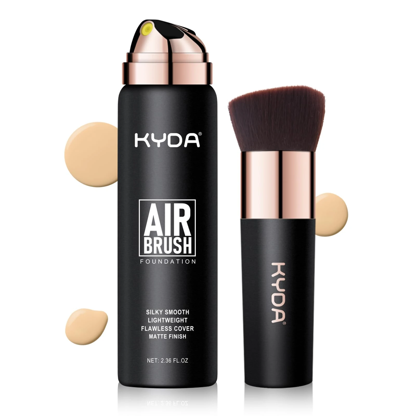 KYDA AirBrush Foundation Spray, Silky Foundation Makeup, High Coverage Smooth Creamy Finish, Lasting Lightweight Breathable, Moisturizing Makeup Base Cream-#220 Natural Beige