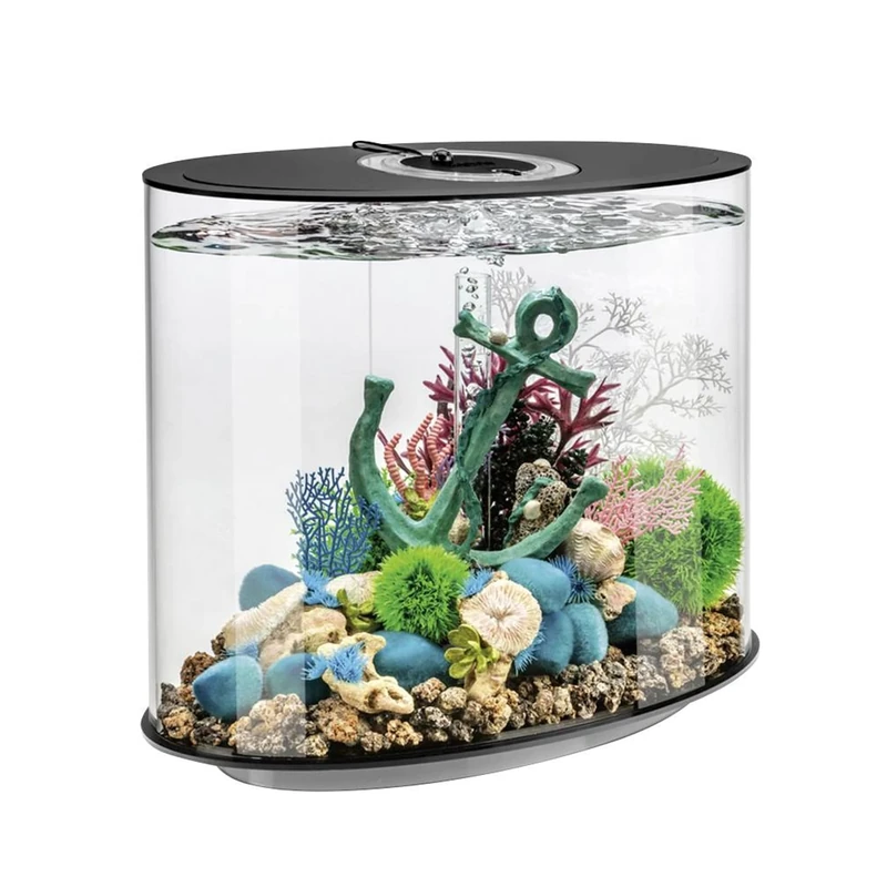 biOrb LOOP 30 Acrylic Aquarium, Black, MCR Multi-Colour Remote LED Lighting, Fish Tank with 360-Degree View and 5-Step Filtration, Easy Setup, With Remote, Air Pump, Filter Cartridge, Ceramic Media