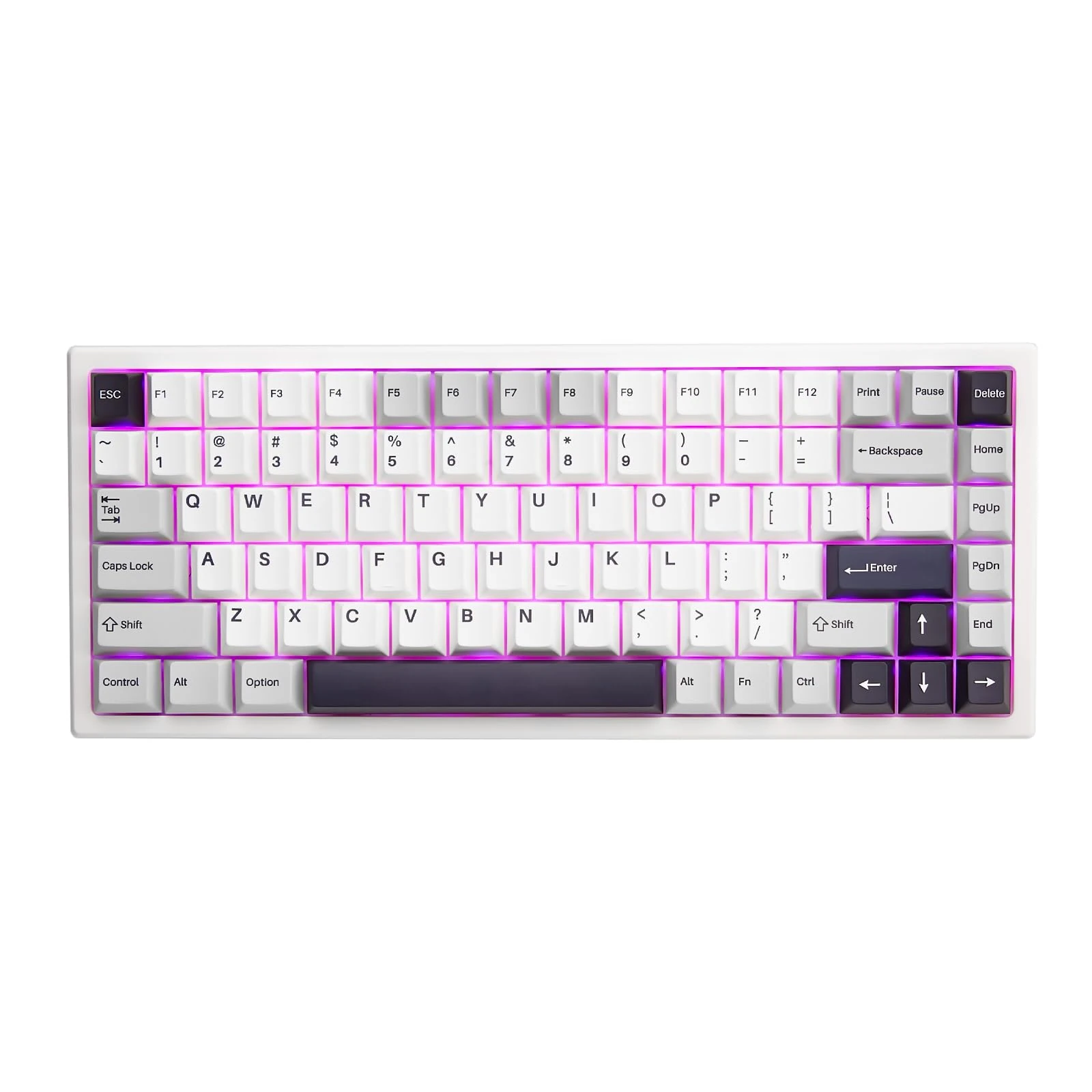 YUNZII YZ84 Pro2 75% Gasket NKRO Hot Swappable 2.4Ghz/Bluetooth 5.0/USB-C Wireless Mechanical Gaming Keyboard, 3100mAh Battery, RGB Backlight for Win/Mac/Gamers(Gateron Yellow Switch, White)