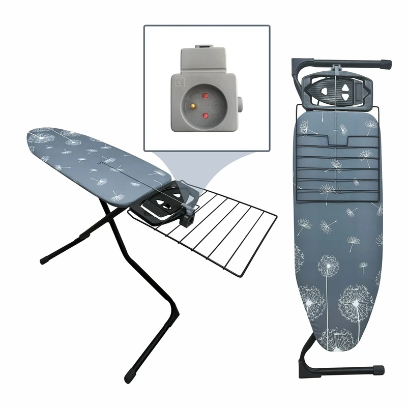 York Family Idol Mono Ironing Board 120 x 42 cm Ironing Board Height-Adjustable Sturdy Ironing Boards with Cotton Ironing Board Cover Dandelion