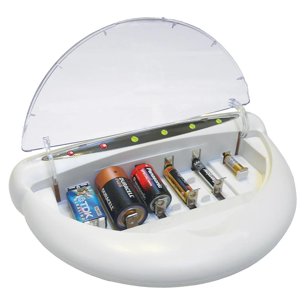 Easylife Battery Wizard (Fits 6 Batteries at Once) Battery Charger for Ordinary and Rechargeable Batteries, AA Battery Charger also Recharges AAA Batteries, C, D and 9V Batteries - Fully Guaranteed