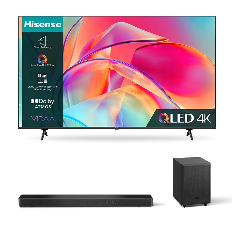 Hisense 4K QLED TV E7K and AX3120G with 3.1.2 Surround Sound and Dolby Atmos&DTS Virtual X - Image 1
