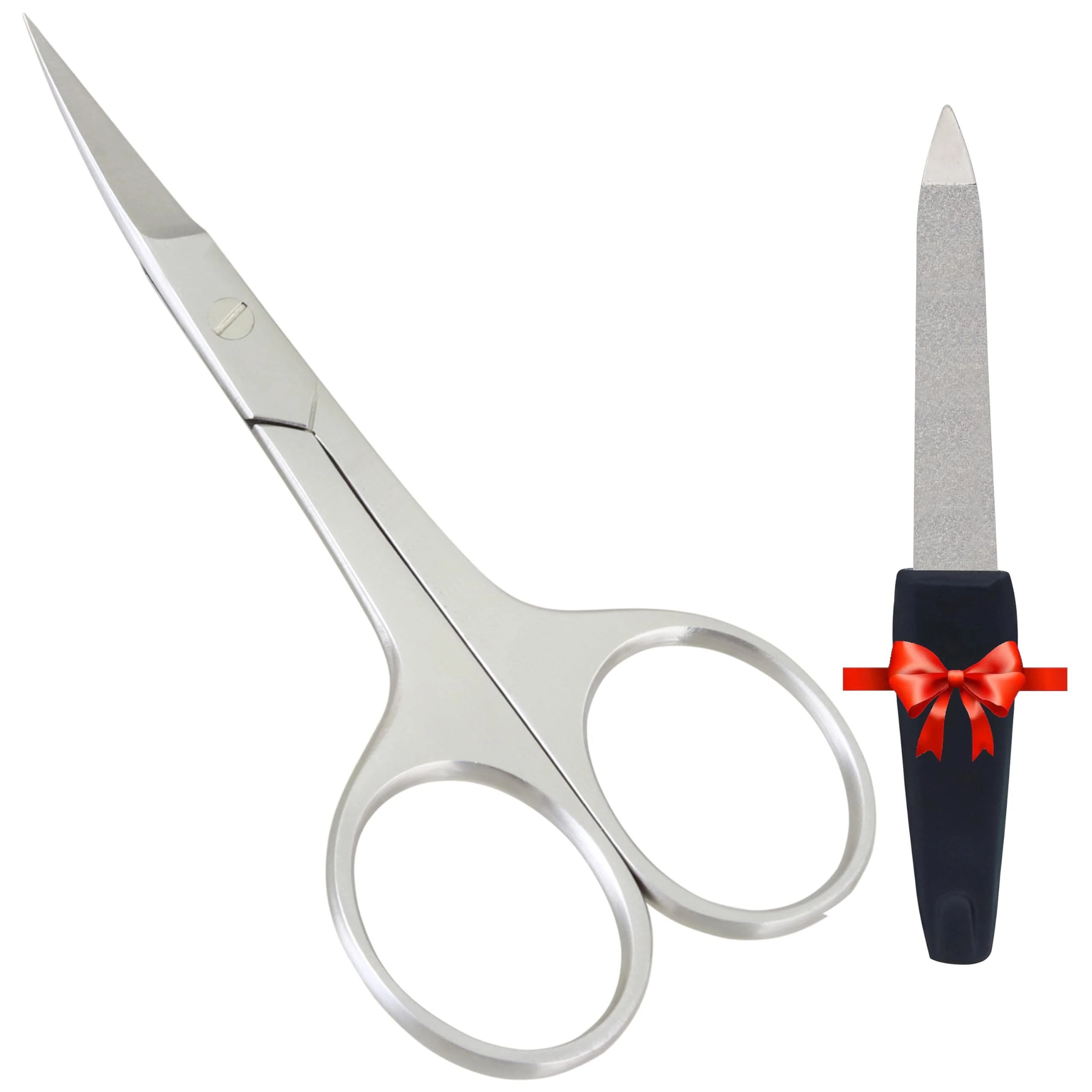 HARAMS Nail Scissors Strong Curved Blades Multipurpose Beauty Cuticle Toenail Manicure Pedicure, Eyebrows, Nose, Beard, Mustache, Hair Trimming | Grooming Shears Unisex (Nail Scissors & File)