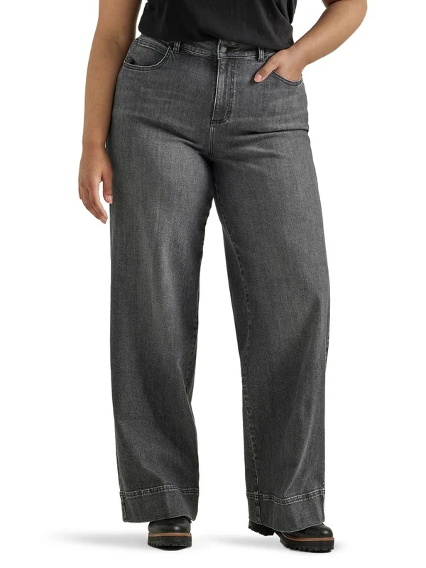 Lee Women's Legendary High Rise Trouser Jean, Blurred Darks, 6 US