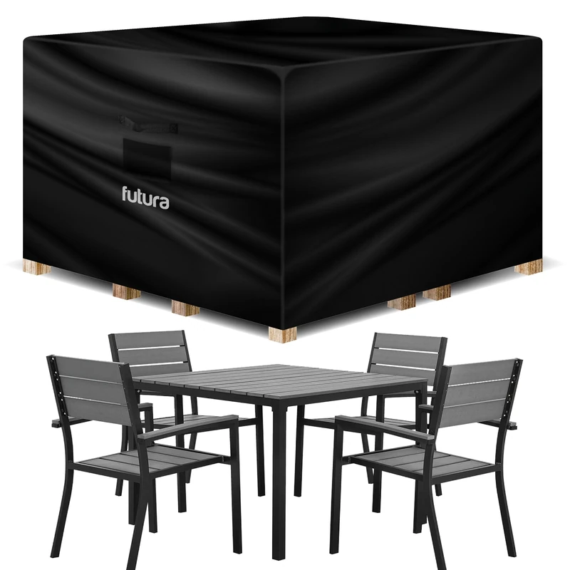 Futura Premium Square Garden Furniture Covers Waterproof 250x250x90cm, Heavy Duty 600D Oxford Fabric Outdoor Table, Patio & Rattan Garden Furniture Covers, PVC Lined, Air Vents and UV Safe
