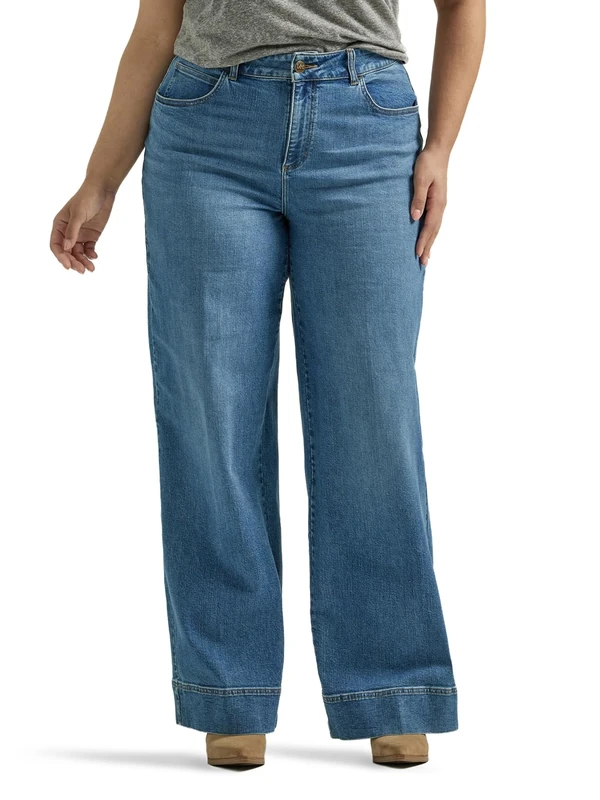 Lee Women's Legendary High Rise Trouser Jean, Elevated Retro, 16 Long