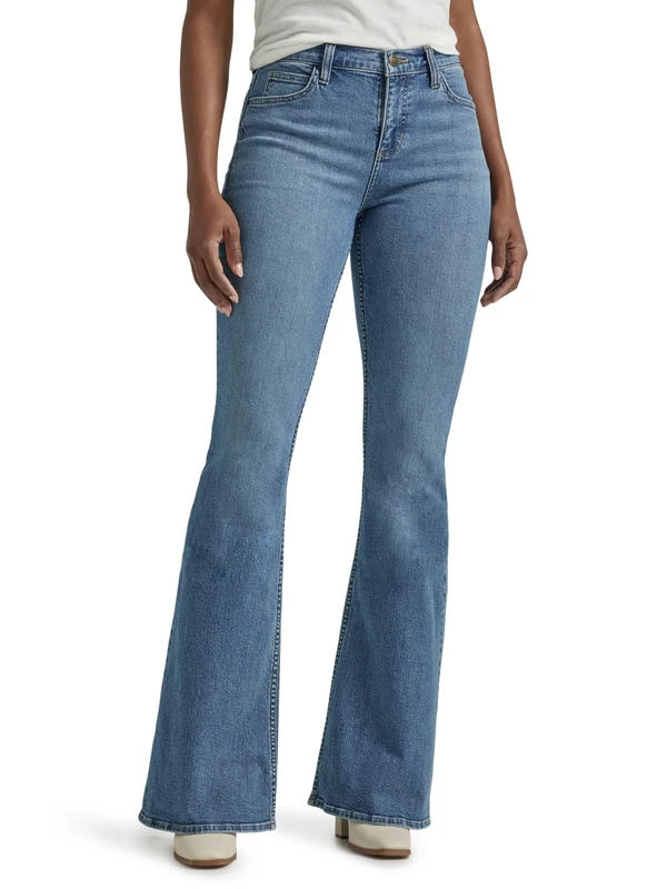 Lee Women's Legendary Mid Rise Flare Jean, Elevated Retro, 20 Short