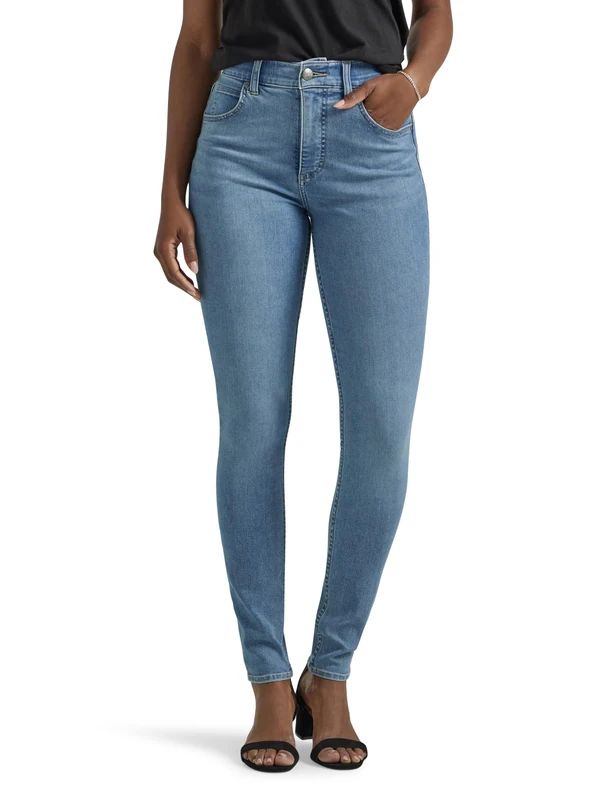 Lee Women's Ultra Lux Comfort with Flex Motion High Rise Skinny Jean, Sugar Cloud, 6 US