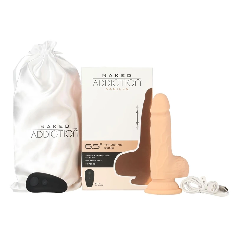 Naked Addiction Thrusting Dong with Remote Vanilla 16.5 cm