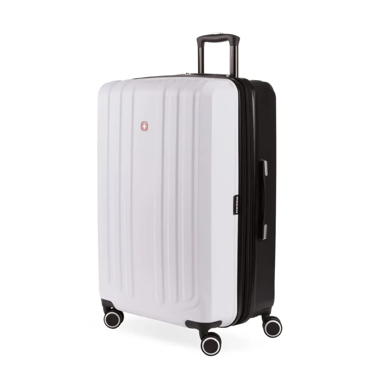 SwissGear 8028 Hardside Expandable Spinner Luggage, Black/White, 3-Piece Set (19/24/28), 8028 Hardside Expandable Spinner Luggage