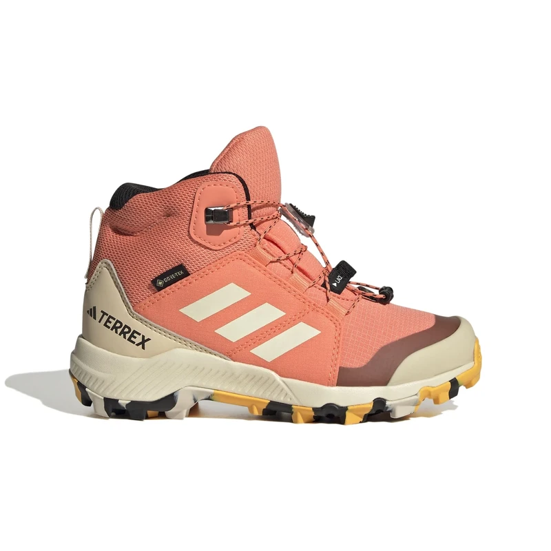 adidas Unisex Kids Terrex Mid Gore-TEX Hiking Shoes, Coral Fusion/White/Core Black, 4.5 UK