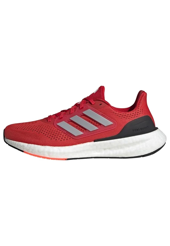 adidas Men's Pureboost 23 Shoes, Scarlet/Silver Metallic/Cloud White, 7 UK