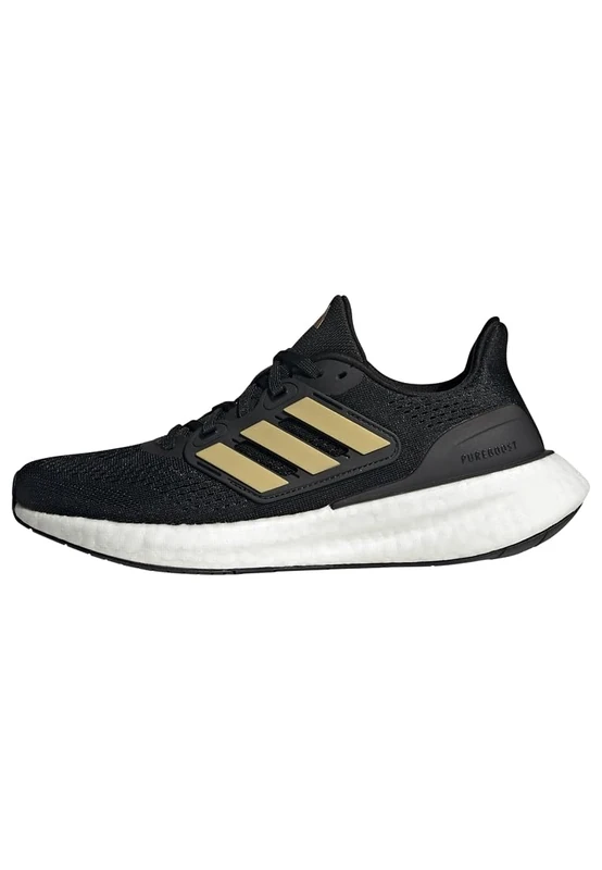 adidas Women's Pureboost 23 Shoes, Core Black/Gold Metallic/Carbon, 4 UK