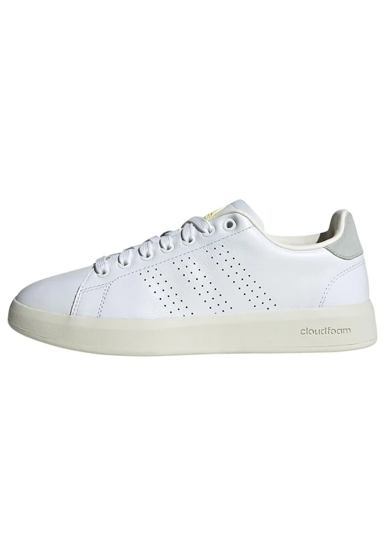 adidas Women's Advantage Premium Leather Shoes, Cloud White/Cloud White/Silver, 9.5 UK