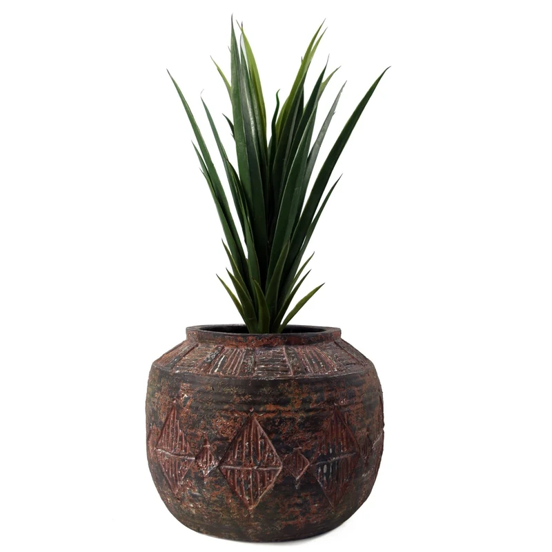 Leaf Extra Large Cachepot Planters, Fibreglass, 27cm Aztec Diamond
