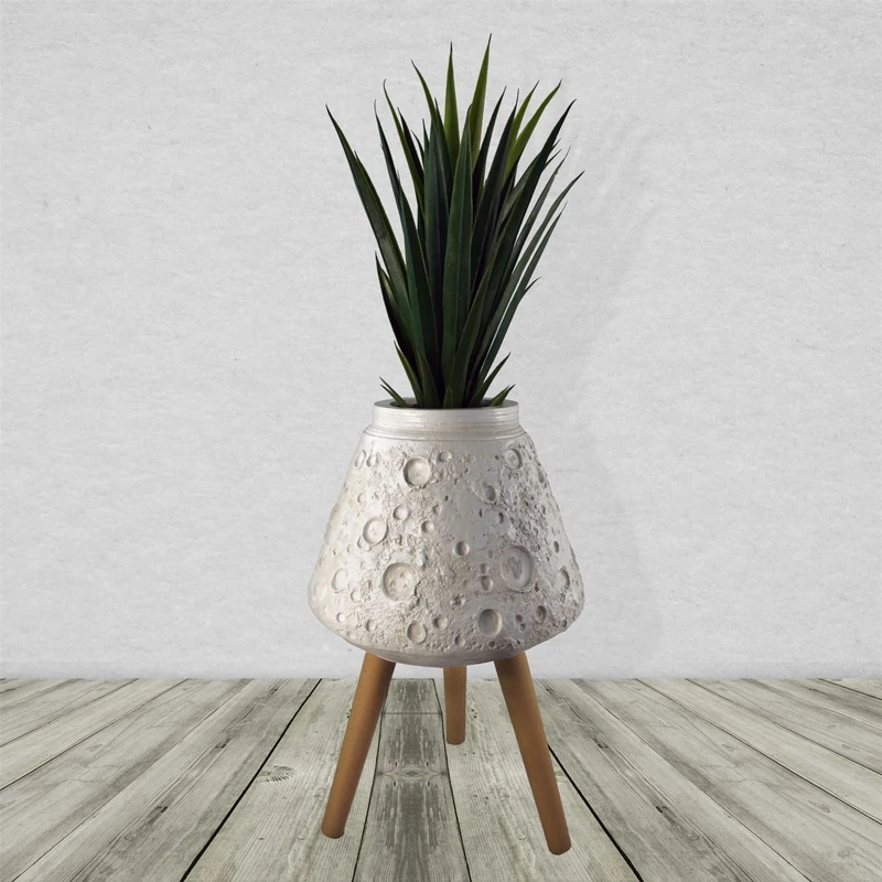 Leaf Extra Large Cachepot Planters, Wood, 62cm Lunar White