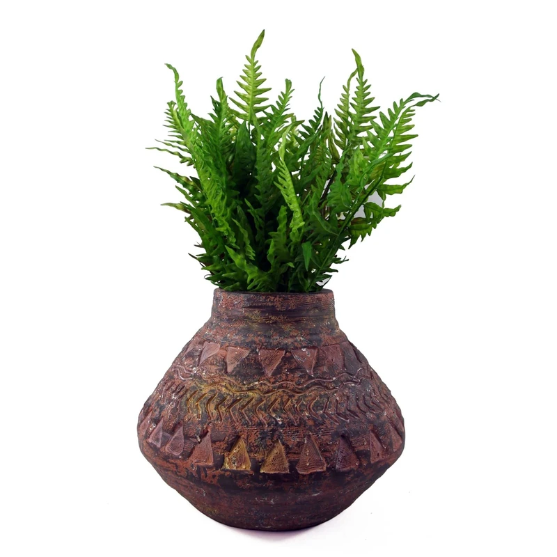Leaf Extra Large Cachepot Planters, Fibreglass, 30cm Aztec Rustic