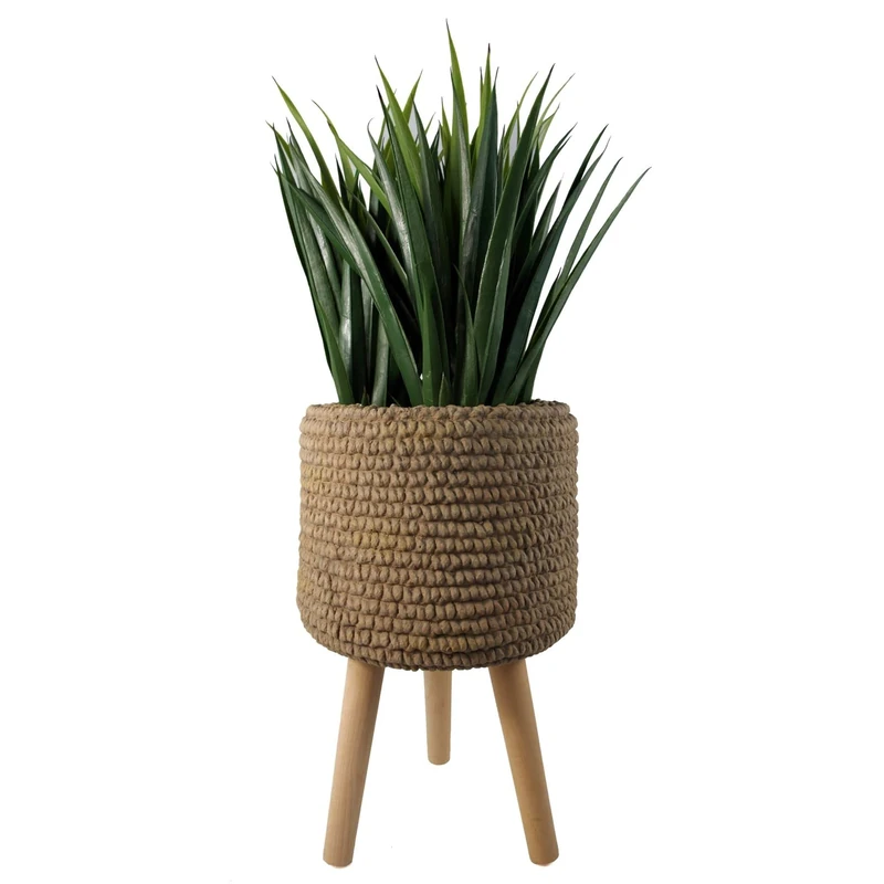 Leaf Extra Large Cachepot Planters, Wood, 53cm Woven Fibreglass Composite