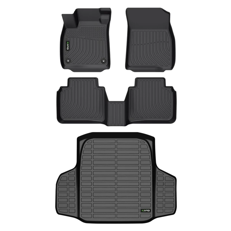 HAFIDI All Weather Floor Mats & Cargo Liner Set Custom for Honda Accord 2023 & Accord Hybrid 2023 Full Set Accessories - Black
