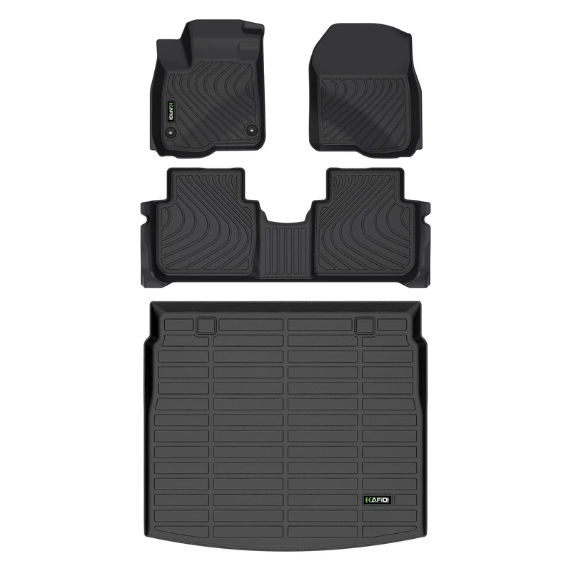 HAFIDI® Floor Mats & Cargo Liner Set Fit For 2023 2024 Honda CR-V Hybrid &2023 2024 CRV All Weather Protection TPE Anti-Slip Automotive Full Set Floor Liners Custom CRV Hybrid 2024 Accessories - Black